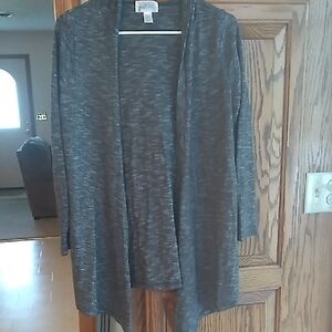 Just Be Gray Cardigan Sweater Open Front Long